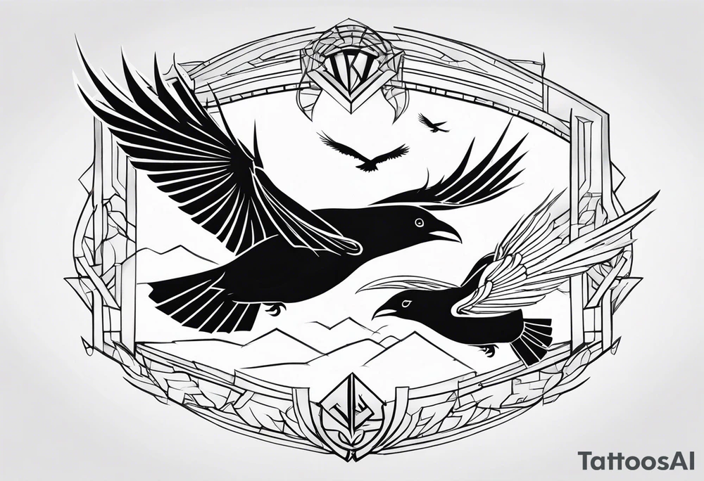 Hugin and Munin flying tattoo idea