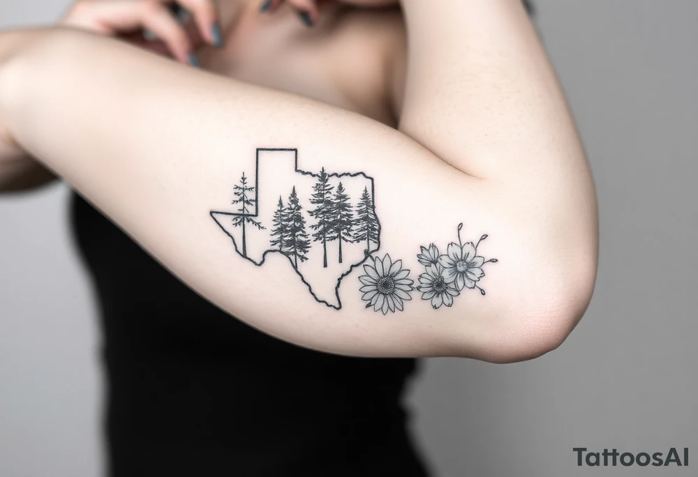 Texas 
Washington 
Connecticut 
All separate 
State trees and flowers tattoo idea