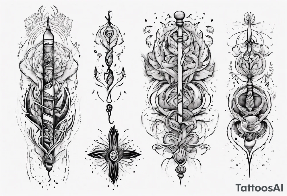 unalome with breathe tattoo idea