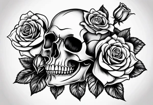 Skull rose tattoo idea