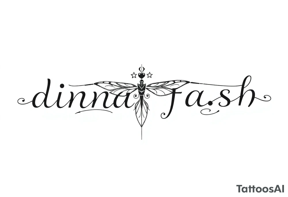 dinna fash. Style celtic flower. Dragon fly. Minimaliste. Simple tattoo idea