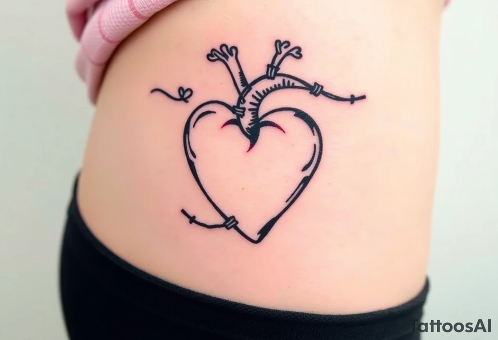 Barb wire heart tattoo idea