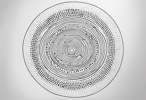 simple circle that incorporates dots tattoo idea