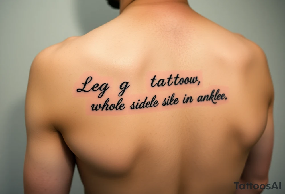 Leg tattoo down quote going down whole side of leg from thigh to ankle tattoo idea