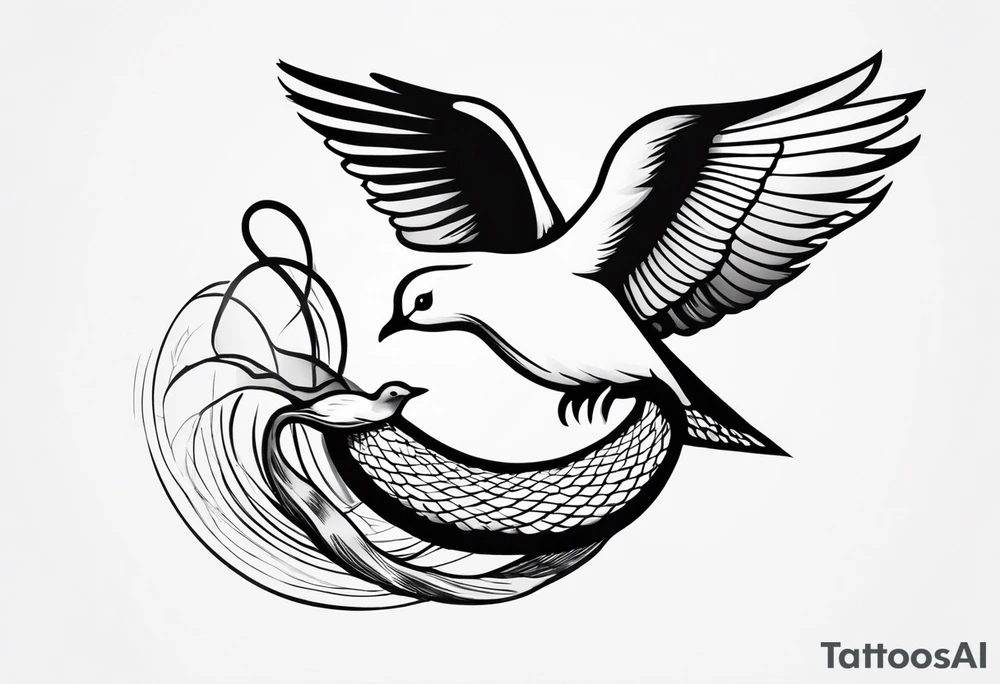 A Snake and a dove with “Matthew 10:16” included tattoo idea