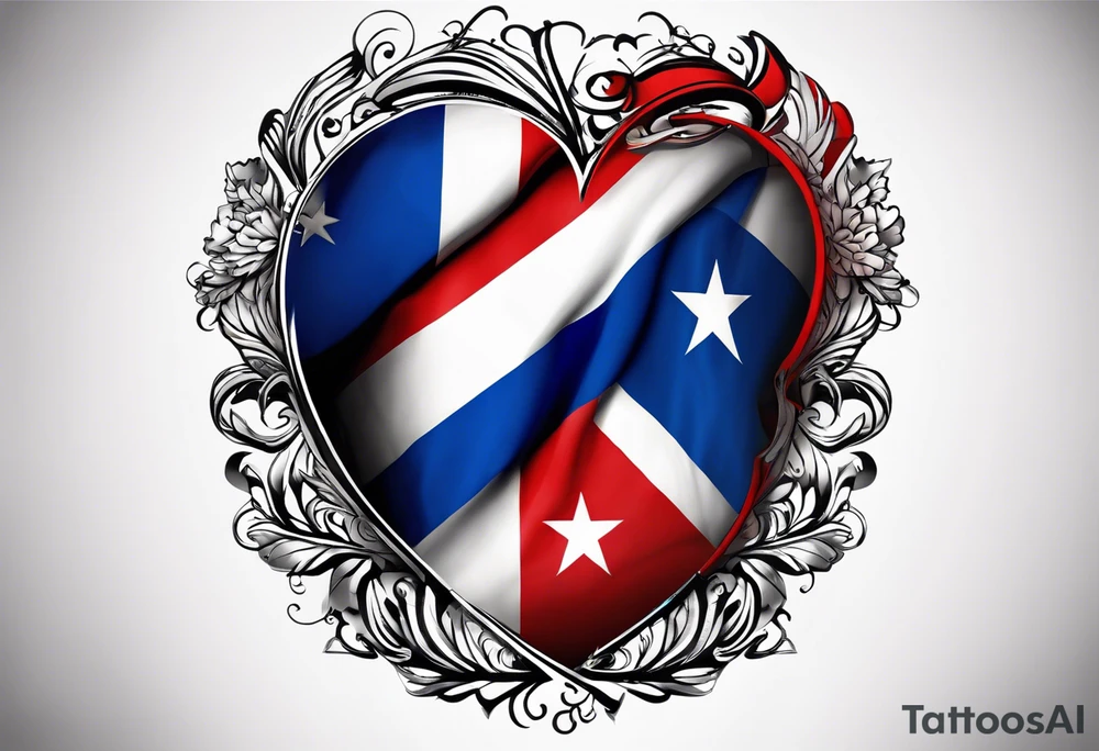 Make a tattoo a cuban flag that demonstrates the love and pride of my origins with fidel cas tattoo idea