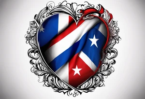 Make a tattoo a cuban flag that demonstrates the love and pride of my origins with fidel cas tattoo idea