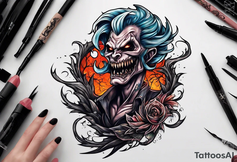 leaping ghoul tattoo idea