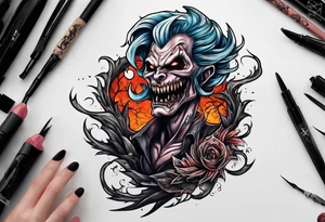 leaping ghoul tattoo idea