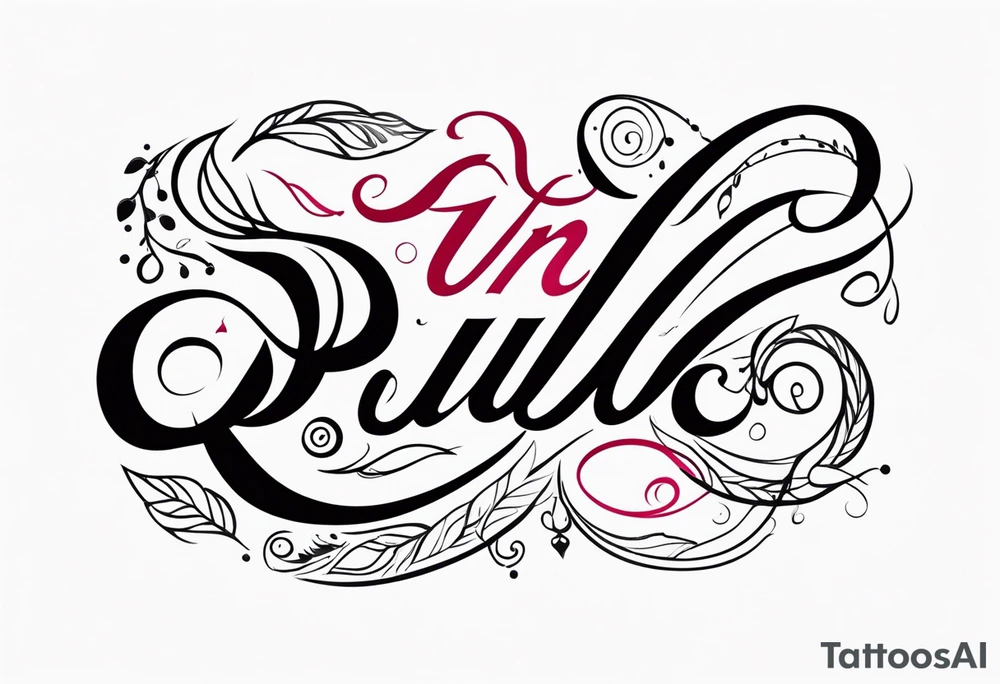 Ruby in calligraphy font tattoo idea