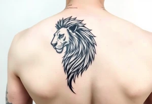 Lion with Quintanar on back tattoo idea