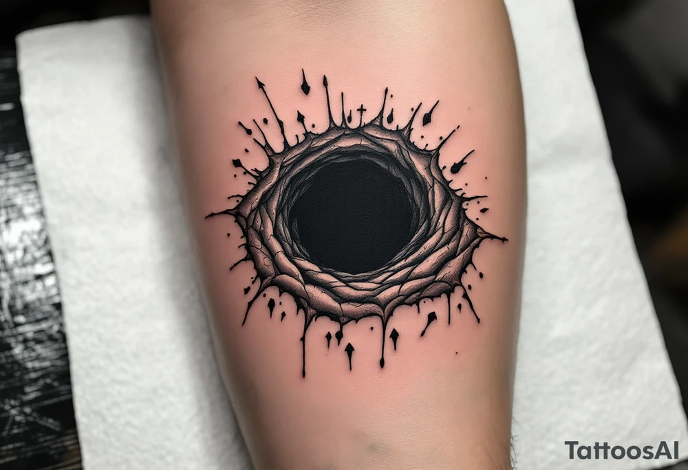 A dark hole sucking everything tattoo idea