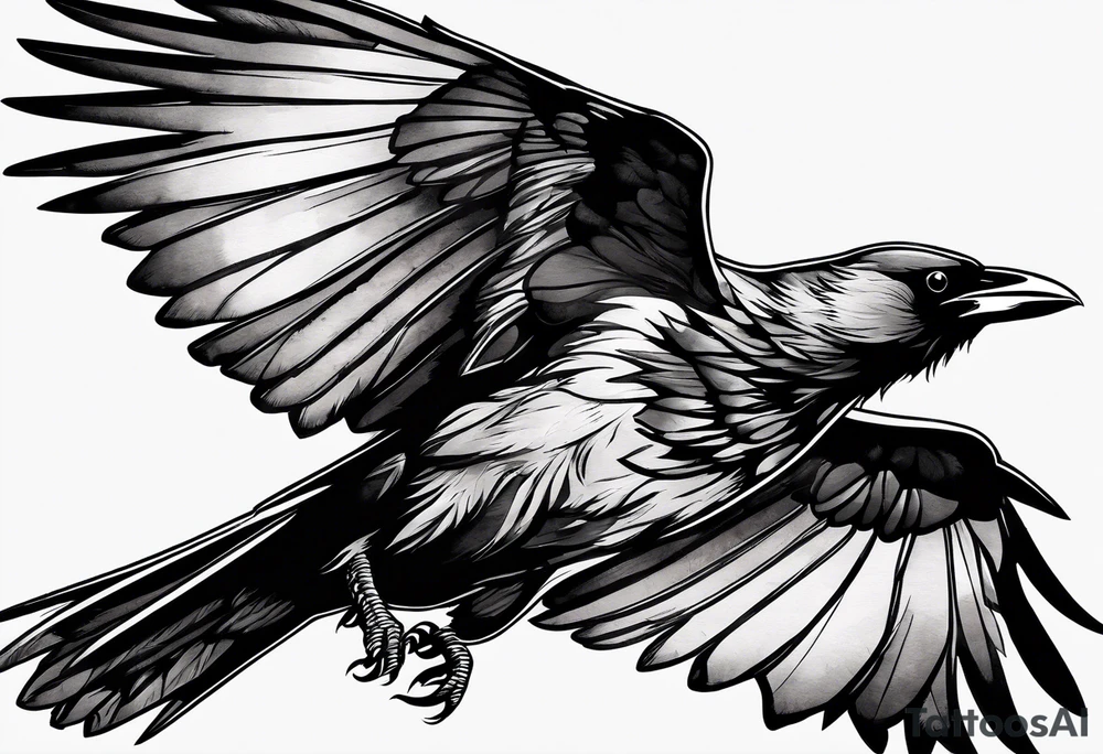 crows in flight tattoo idea