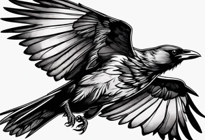 crows in flight tattoo idea