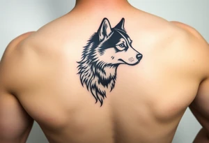 Majestic Siberian husky tattoo idea