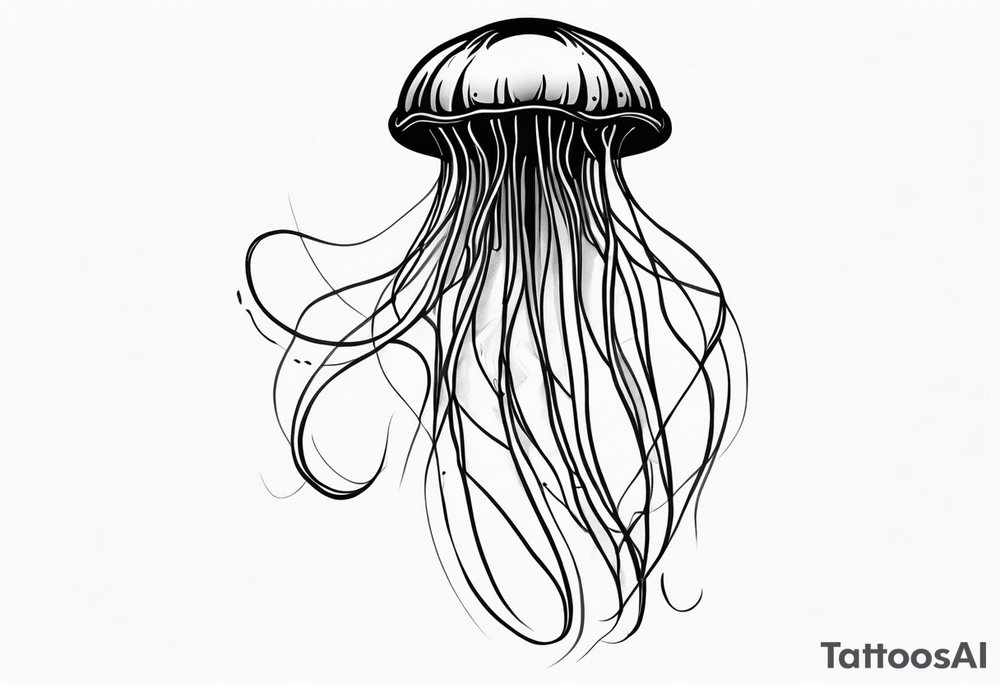 jellyfish with long tentacles tattoo idea