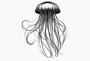 jellyfish with long tentacles tattoo idea