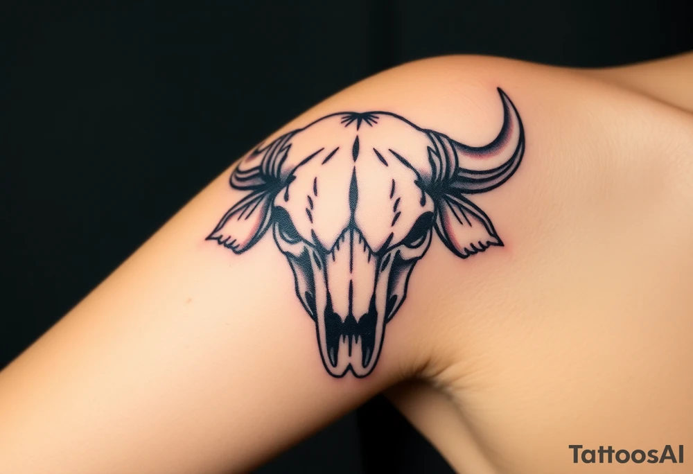 Buffalo or bison skull tattoo tattoo idea