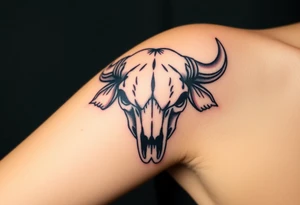 Buffalo or bison skull tattoo tattoo idea