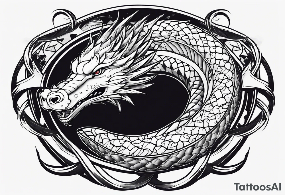 ouroboros with chopped off head tattoo idea