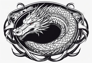 ouroboros with chopped off head tattoo idea