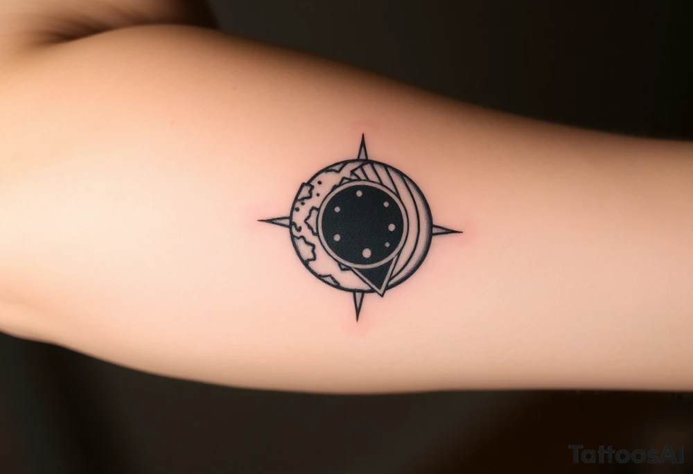 2 different worlds on both sides of a black hole tattoo idea