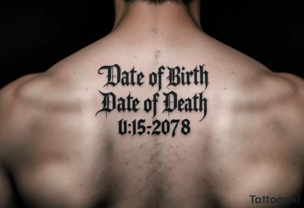 Date of birth and date of death tattoo idea