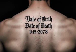 Date of birth and date of death tattoo idea