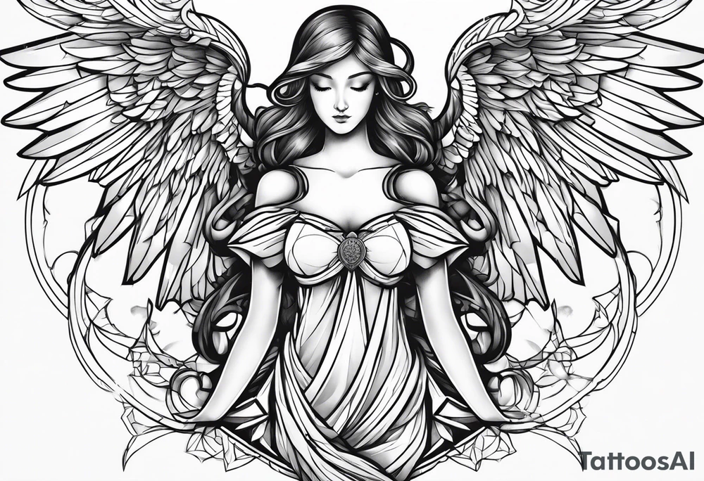 Cancer ribbon, angel, tattoo idea