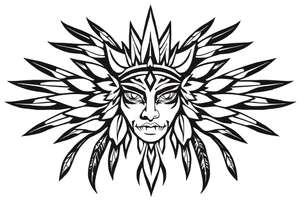 Female Native American tattoo idea