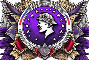 Build tattoo with silver star, purple heart and world war  1 medals, including patriotism tattoo idea