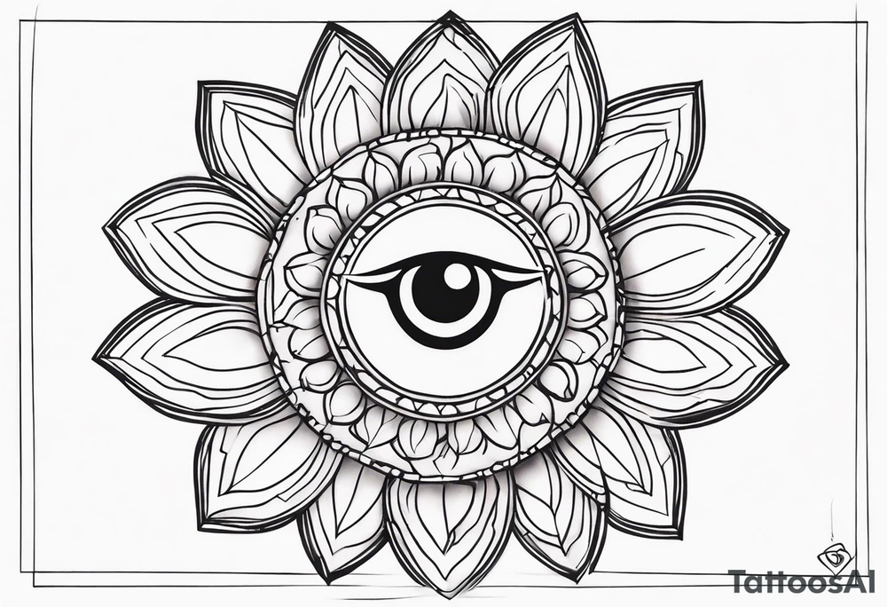 Oeil de ra et Marguerite simple tattoo idea