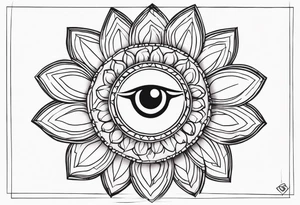 Oeil de ra et Marguerite simple tattoo idea