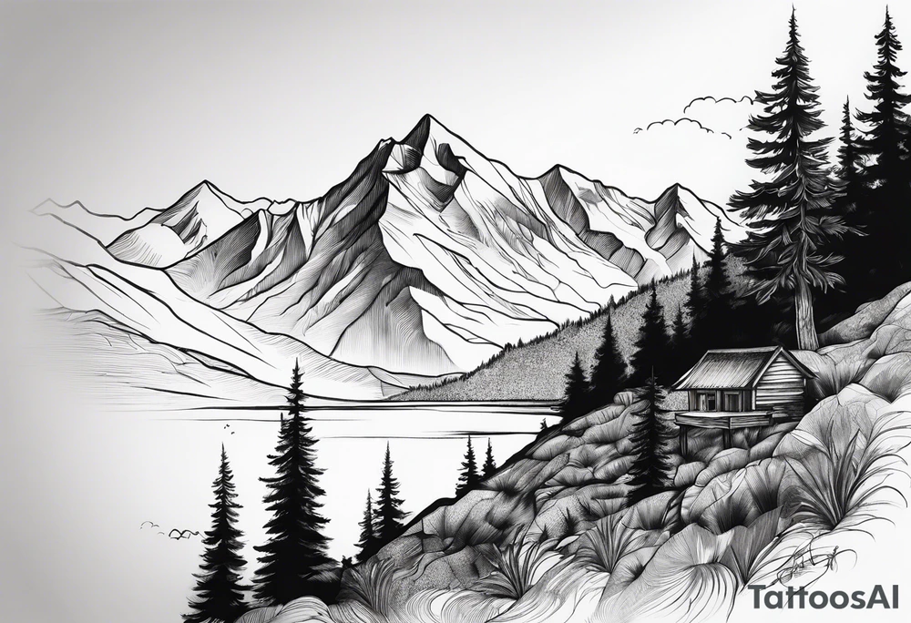 Mountains, concept tattoo idea