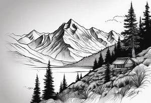 Mountains, concept tattoo idea