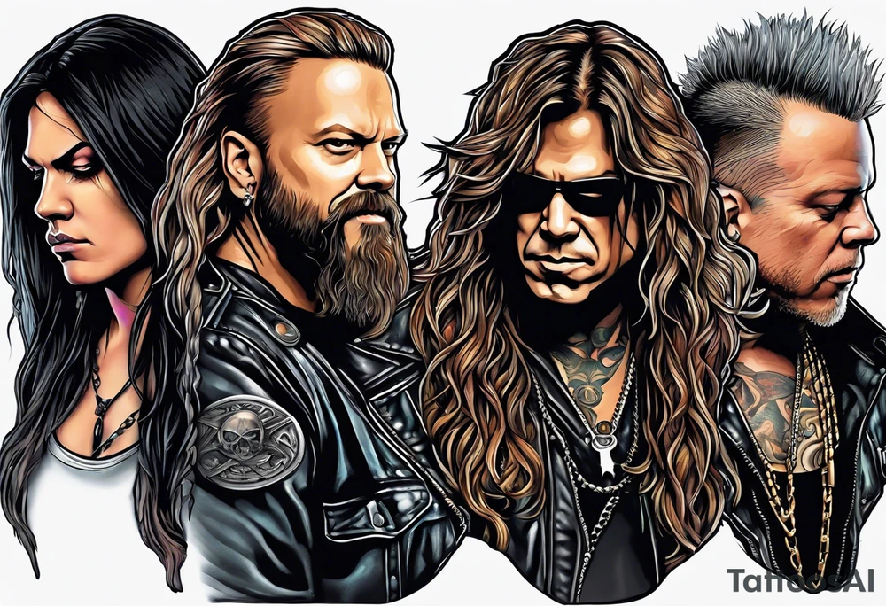 Metallica, Megadeth, Slayer, Bullet for My Valentine, and All That Remains band style tattoo tattoo idea