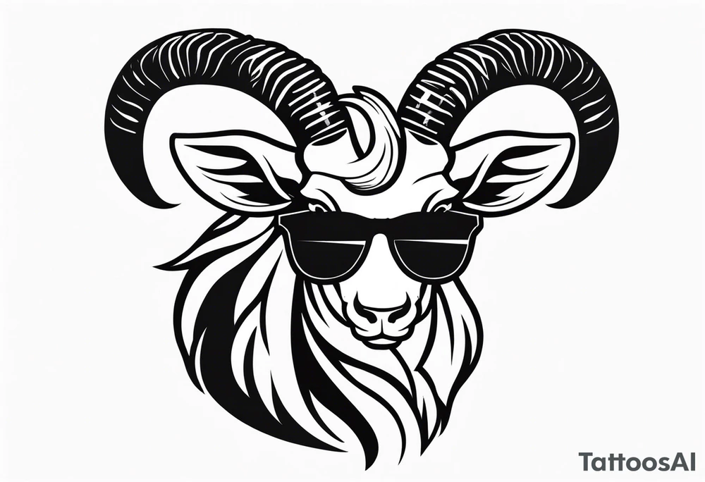 capricorn with sunglasses and a gun tattoo idea