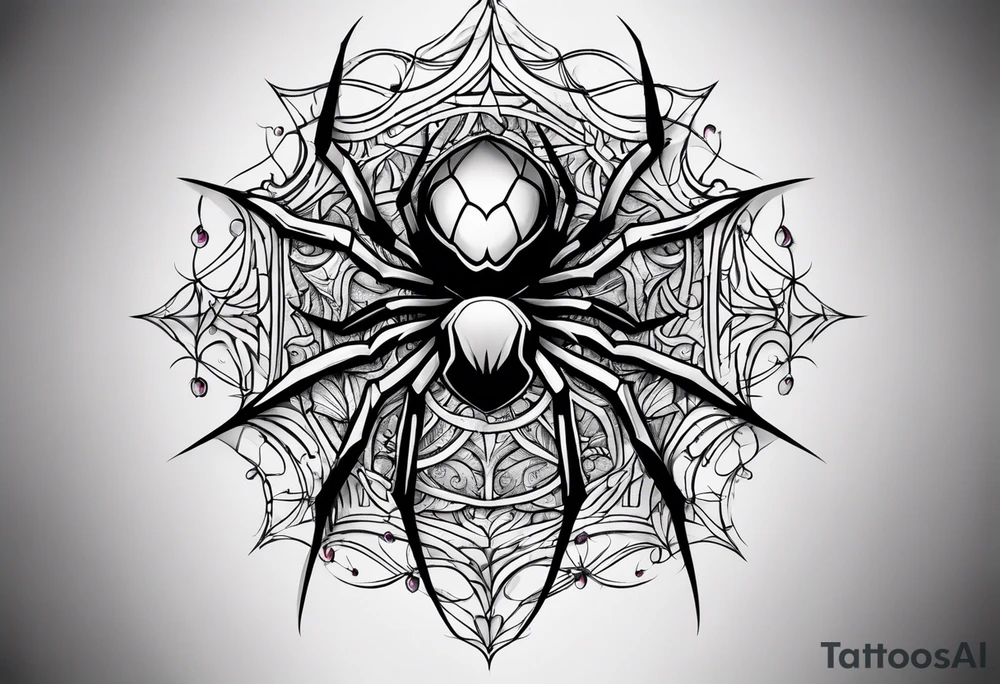 Gothic spider tattoo idea