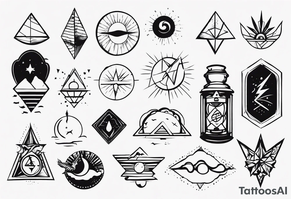 Minimalist flash sheet tattoo idea