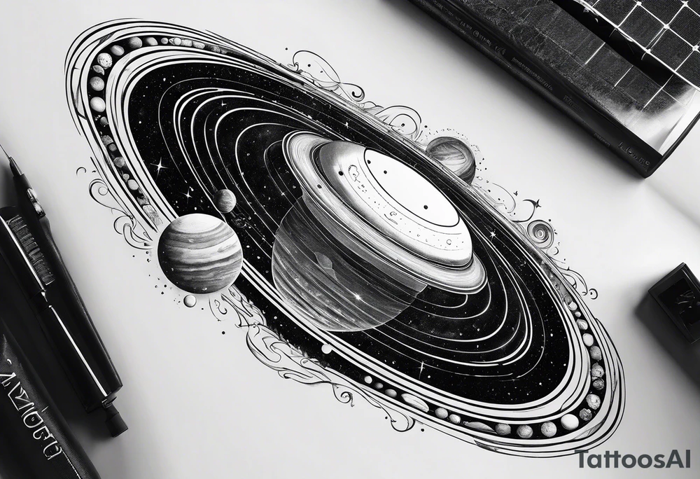 solar system spine tattoo idea