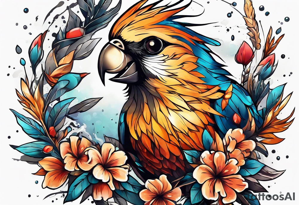 birds exploding ro top of a favor tattoo idea