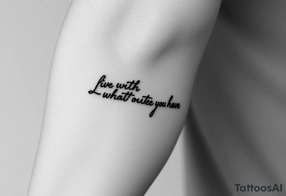 live with what you have and enjoy it to the fullest tattoo idea