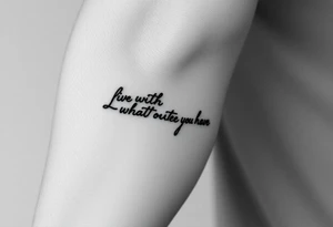 live with what you have and enjoy it to the fullest tattoo idea