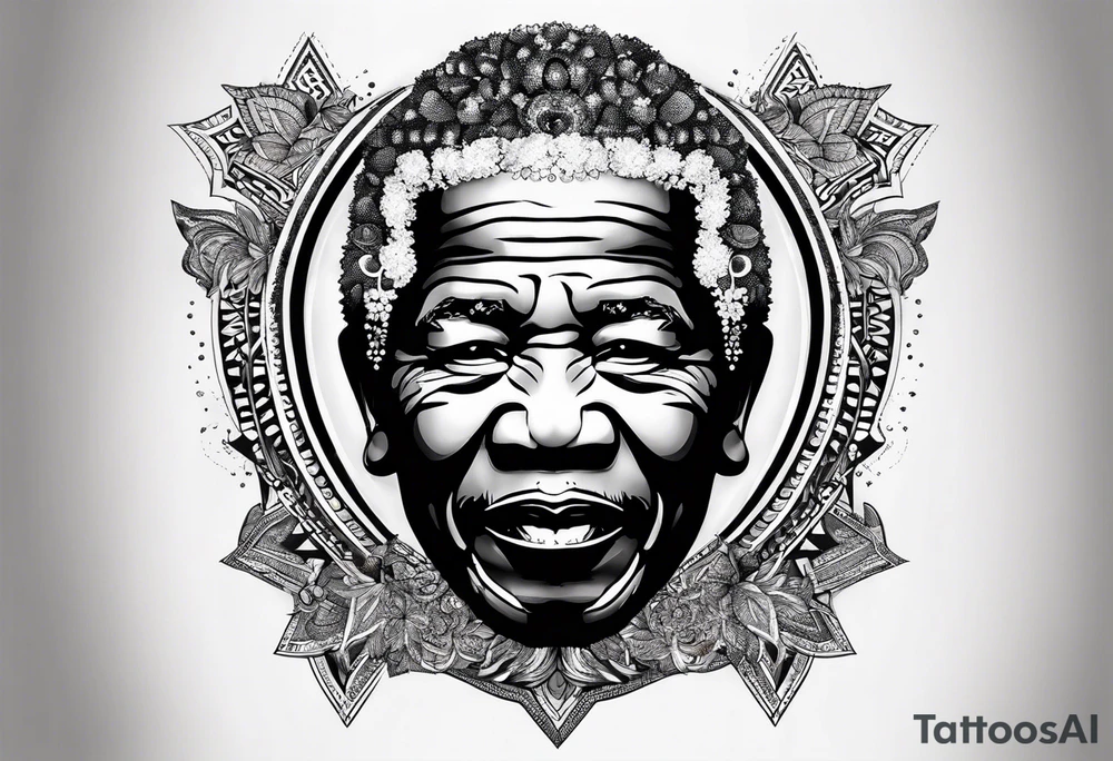 Un simbolo de mandela con la palabra "faith" en el centro tattoo idea