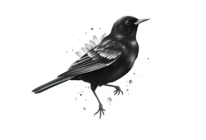 Male European Blackbird tattoo idea tattoo idea