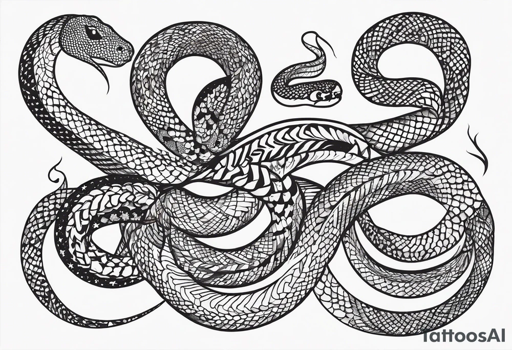 snake fast slithering from above simple tattoo idea