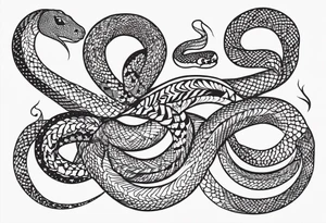 snake fast slithering from above simple tattoo idea