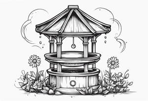Wishing well palindrome adorned with a daisy tattoo idea