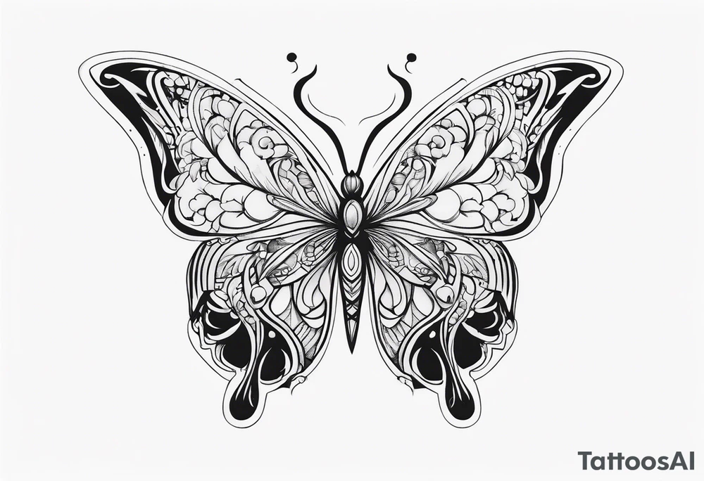 Borboleta com fogo tattoo idea