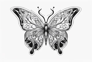 Borboleta com fogo tattoo idea